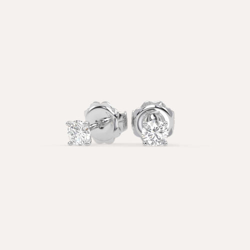 1/2 carat Round Diamond Stud Earrings