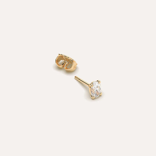 1/2 carat Single Oval Diamond Stud Earring