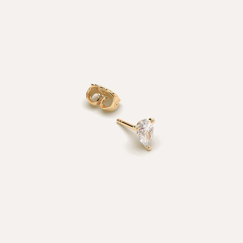 1/2 carat Single Pear Diamond Stud Earring
