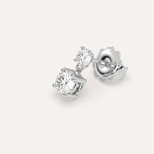 1/2 carat Single Round Diamond Drop Earring