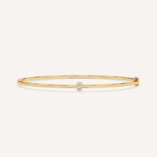 1/4 carat Oval Diamond Solitaire, Bangle Bracelet