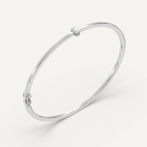 1/4 carat Oval Diamond Solitaire, Bangle Bracelet