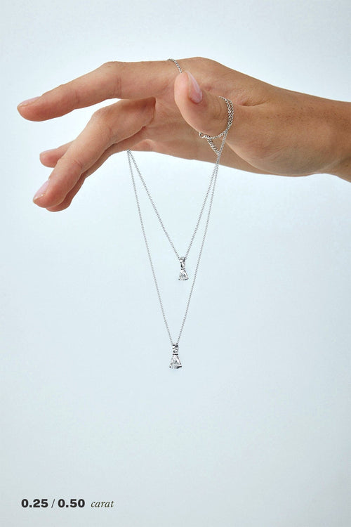 1/4 carat Pear Diamond Pendant Necklace