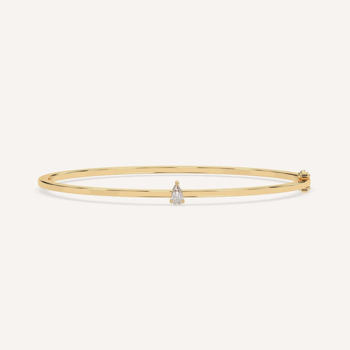 1/4 carat Pear Diamond Solitaire, Bangle Bracelet