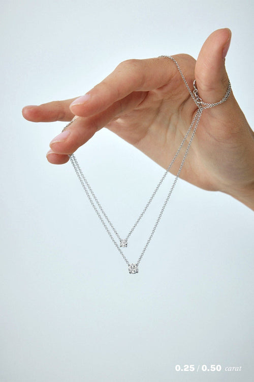 1/4 carat Round Floating Diamond Necklace