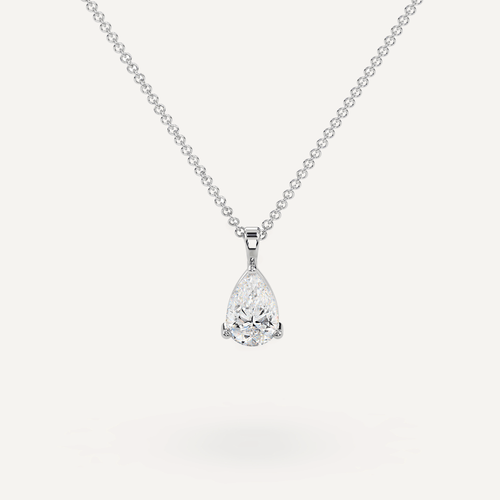 1.52 carat Natural Pear Diamond Necklace
