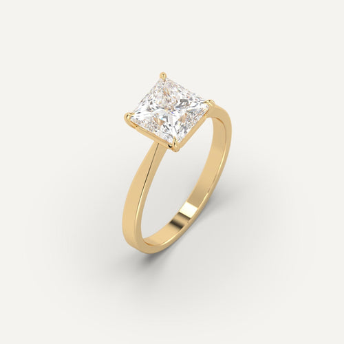 1.62 carat Princess Cut Diamond Ring