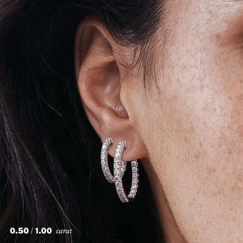 1 carat Diamond Hoop Earrings