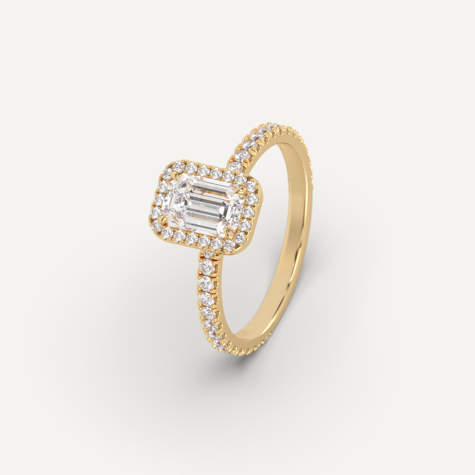 Classic 1 Carat Emerald Diamond Engagement Ring