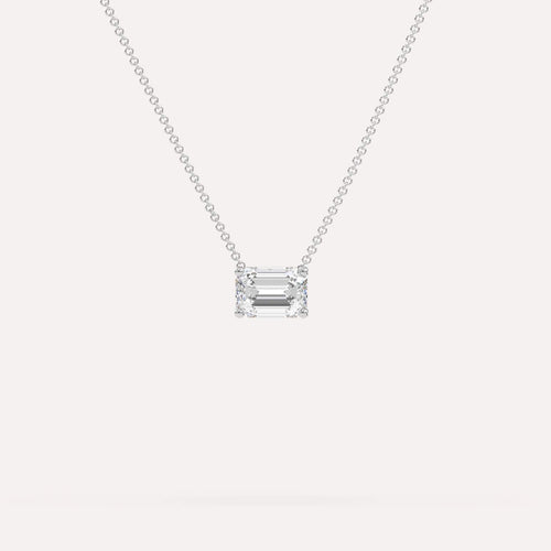 1 carat Emerald Floating Diamond Necklace