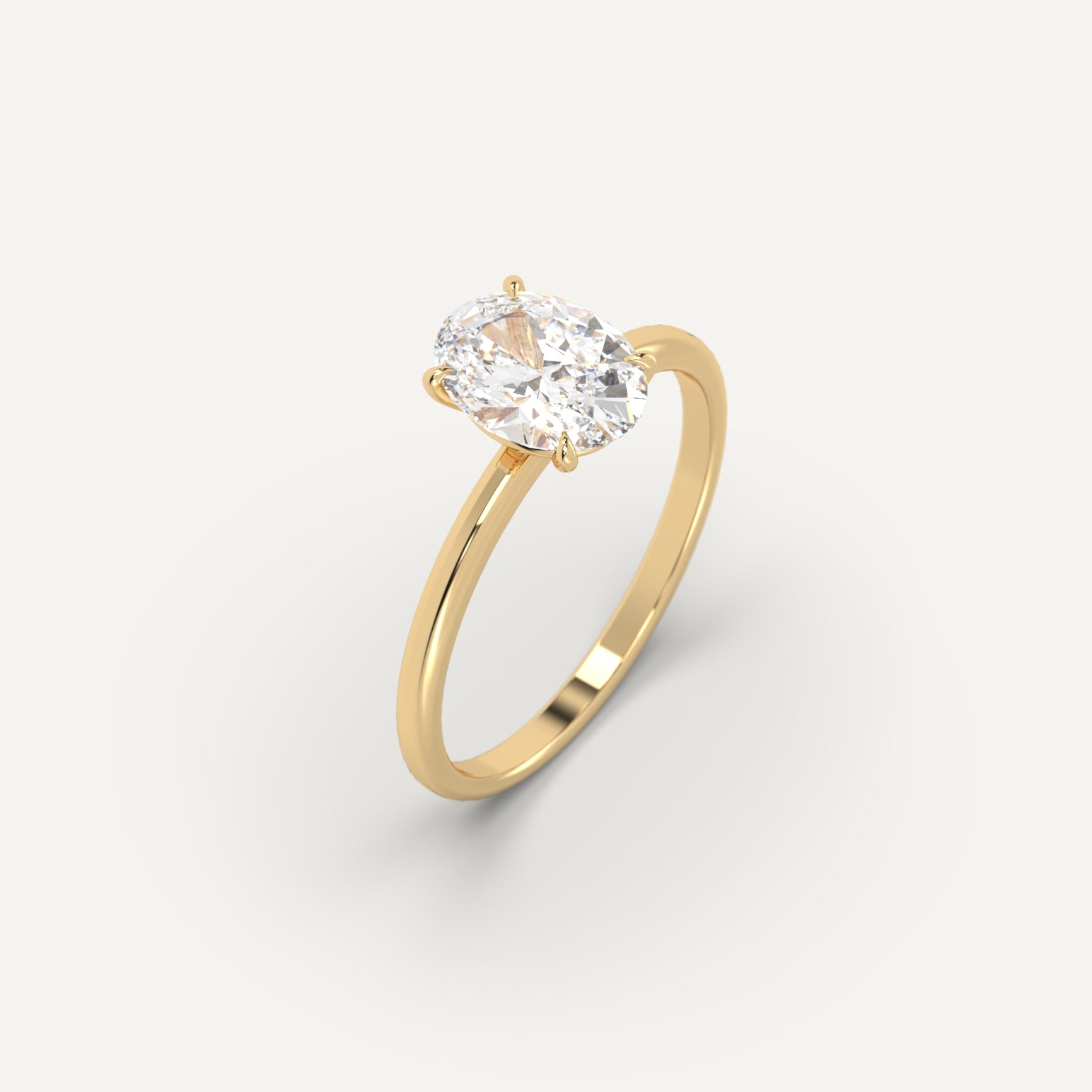 1 carat Oval Cut Engagement Ring in 14k Yellow Gold