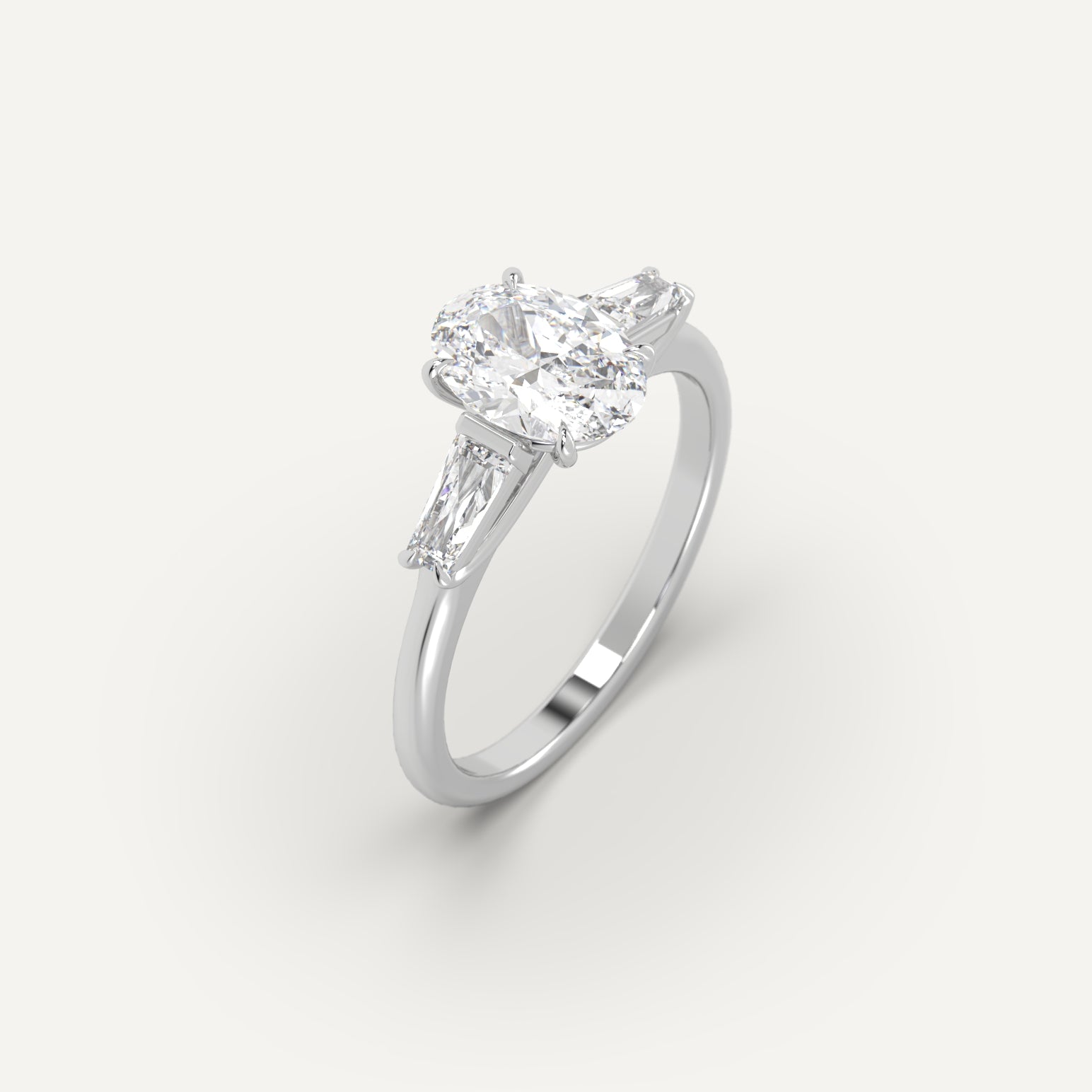 1 carat Oval Cut Engagement Ring in 14k White Gold