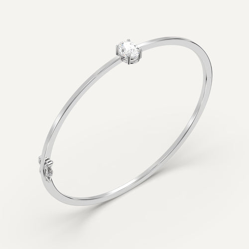 1 carat Oval Diamond Solitaire, Bangle Bracelet