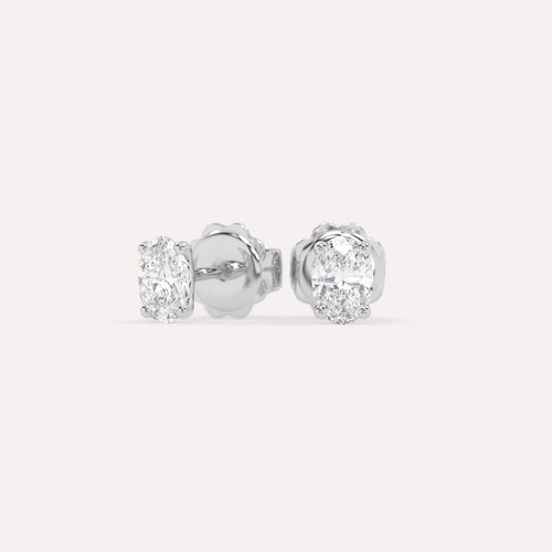 1 carat Oval Diamond Stud Earrings