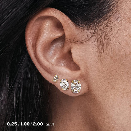 1 carat Oval Diamond Stud Earrings