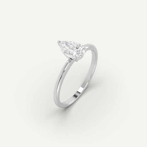 1 carat Pear Cut Diamond Ring