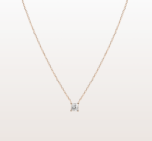 1 carat Princess Cut Diamond Necklace