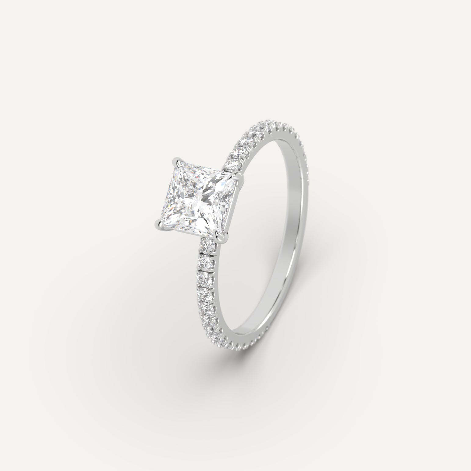 Classic 1 Carat Princess Diamond Engagement Ring