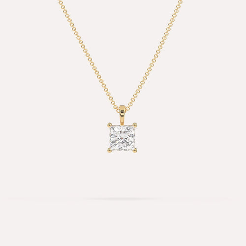 1 carat Princess Diamond Pendant Necklace