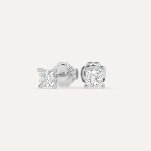 1 carat Princess Diamond Stud Earrings