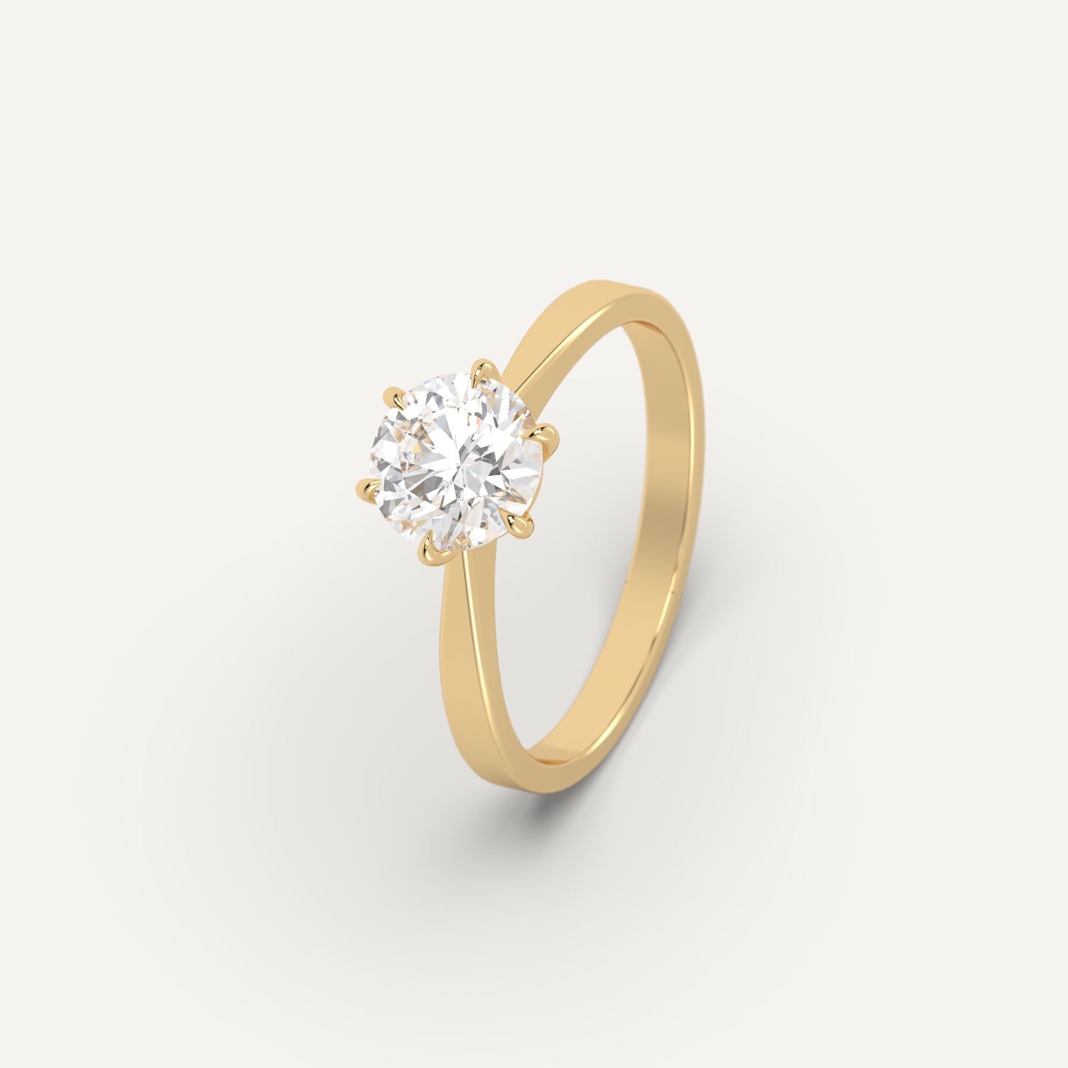 Classic 1 Carat Round Diamond Engagement Ring