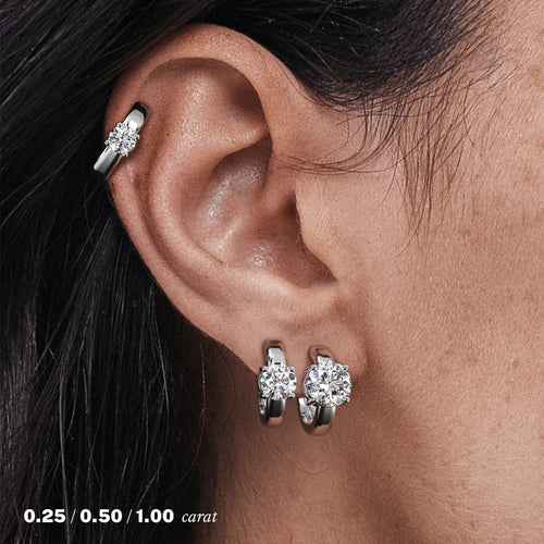 1 carat Round Diamond Hoop Earrings