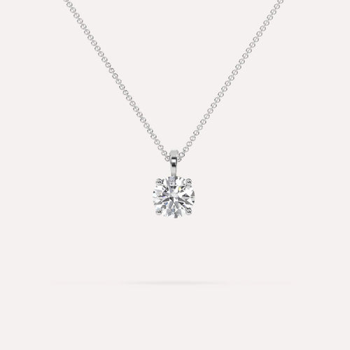 1 carat Round Diamond Pendant Necklace