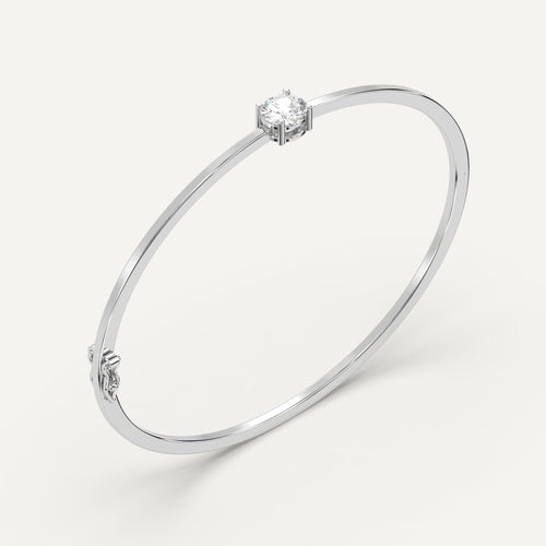 1 carat Round Diamond Solitaire, Bangle Bracelet