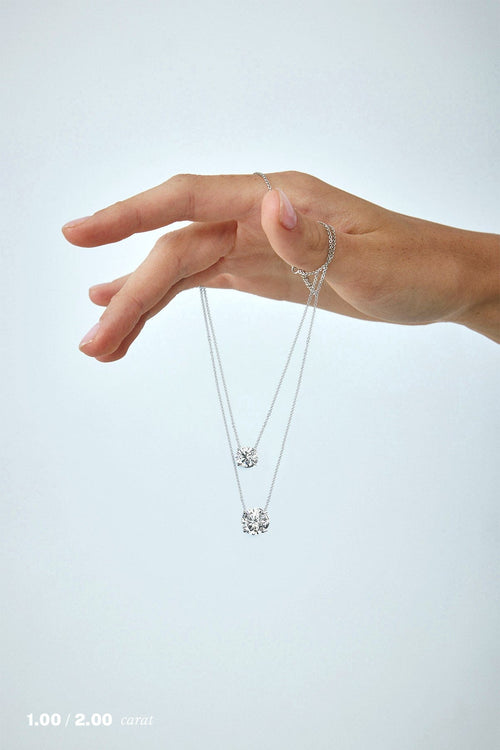 1 carat Round Floating Diamond Necklace
