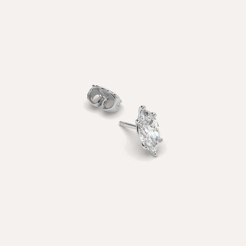 1 carat Single Marquise Diamond Stud Earring