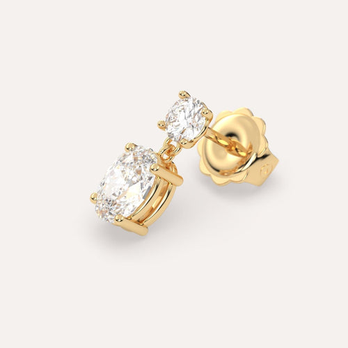 1 carat Single Oval Diamond Drop Earring