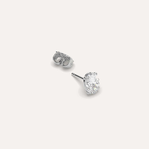 1 carat Single Oval Diamond Stud Earring