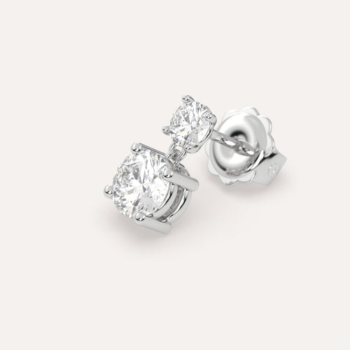 1 carat Single Round Diamond Drop Earring