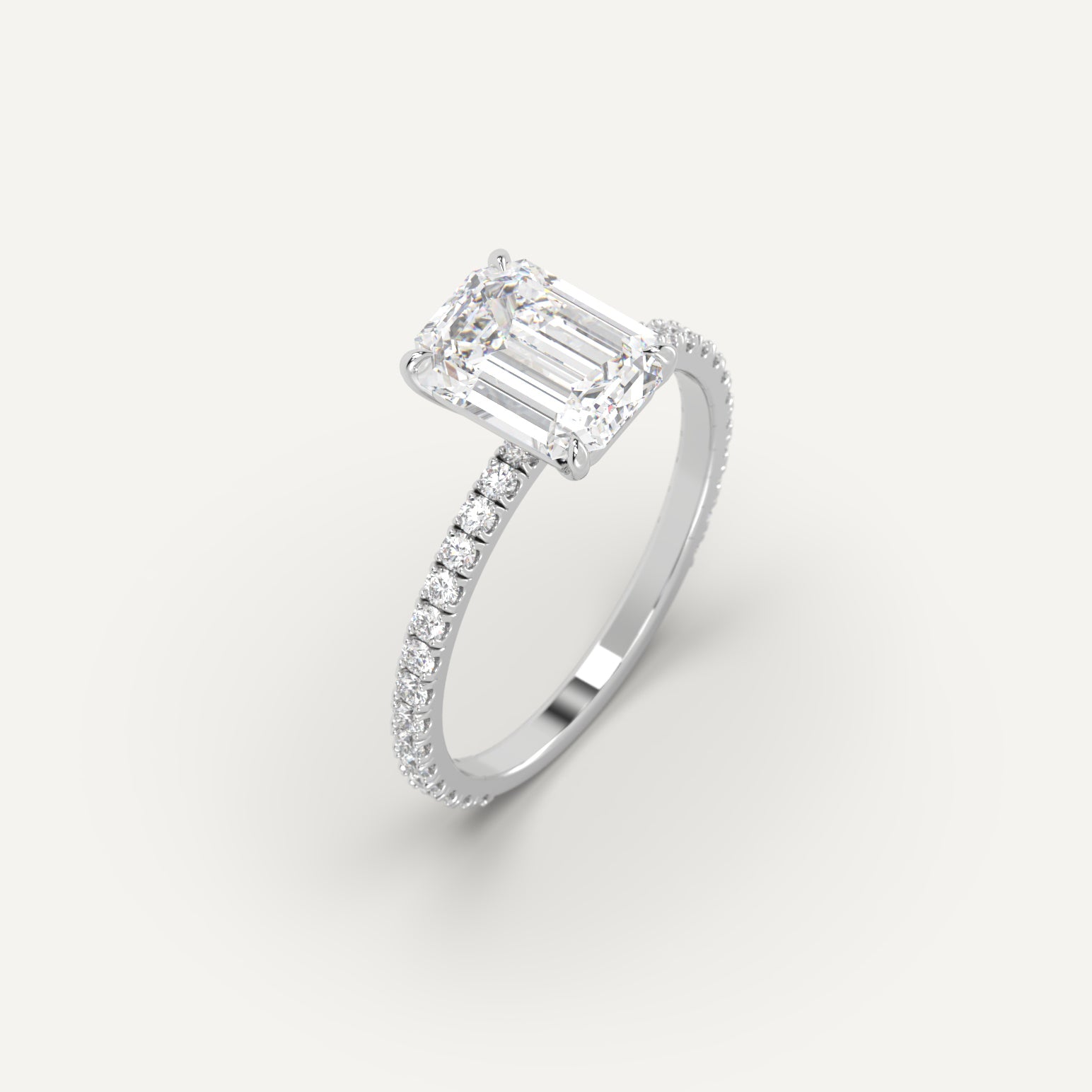 2 carat Emerald Cut Engagement Ring in 950 Platinum