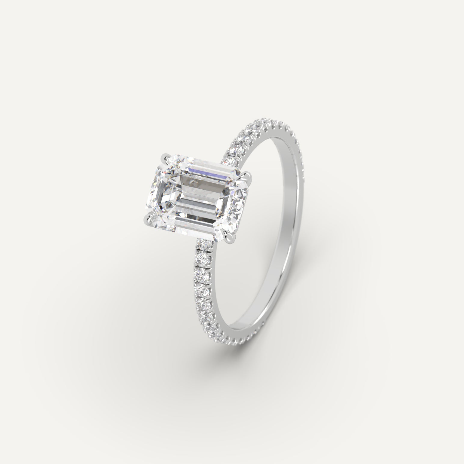 Classic 2 Carat Emerald Diamond Engagement Ring