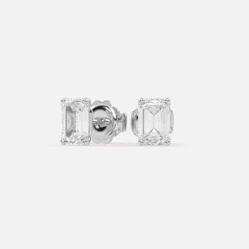 2 carat Emerald Diamond Stud Earrings