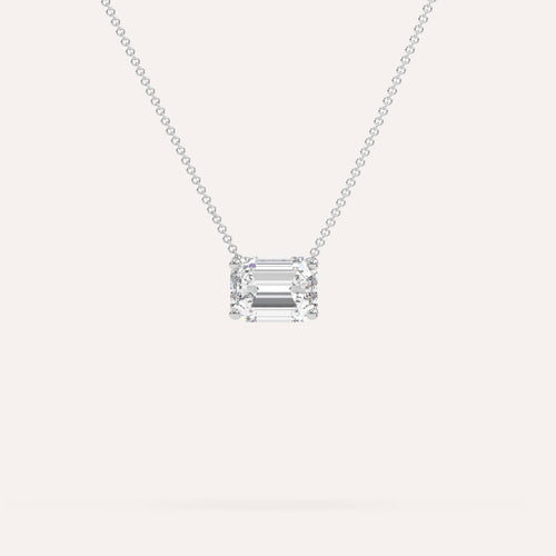 2 carat Emerald Floating Diamond Necklace