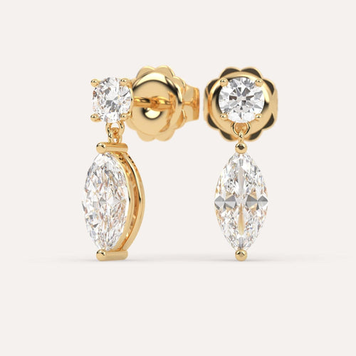 2 carat Marquise Diamond Drop Earrings