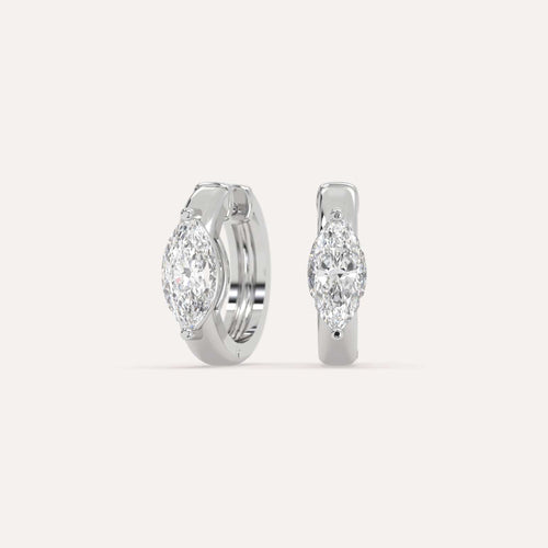 2 carat Marquise Diamond Hoop Earrings