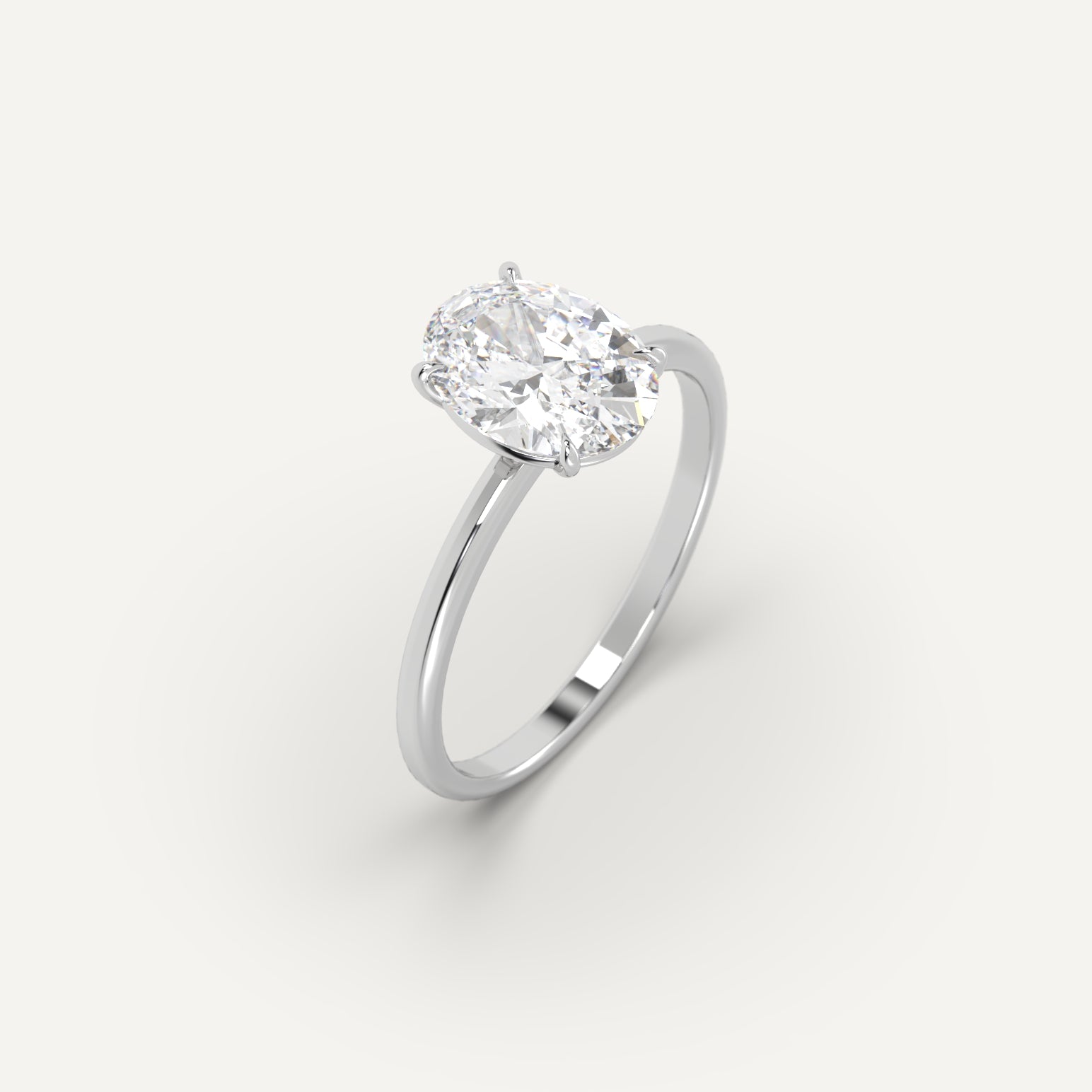 1.5 carat Oval Cut Engagement Ring in 14k White Gold