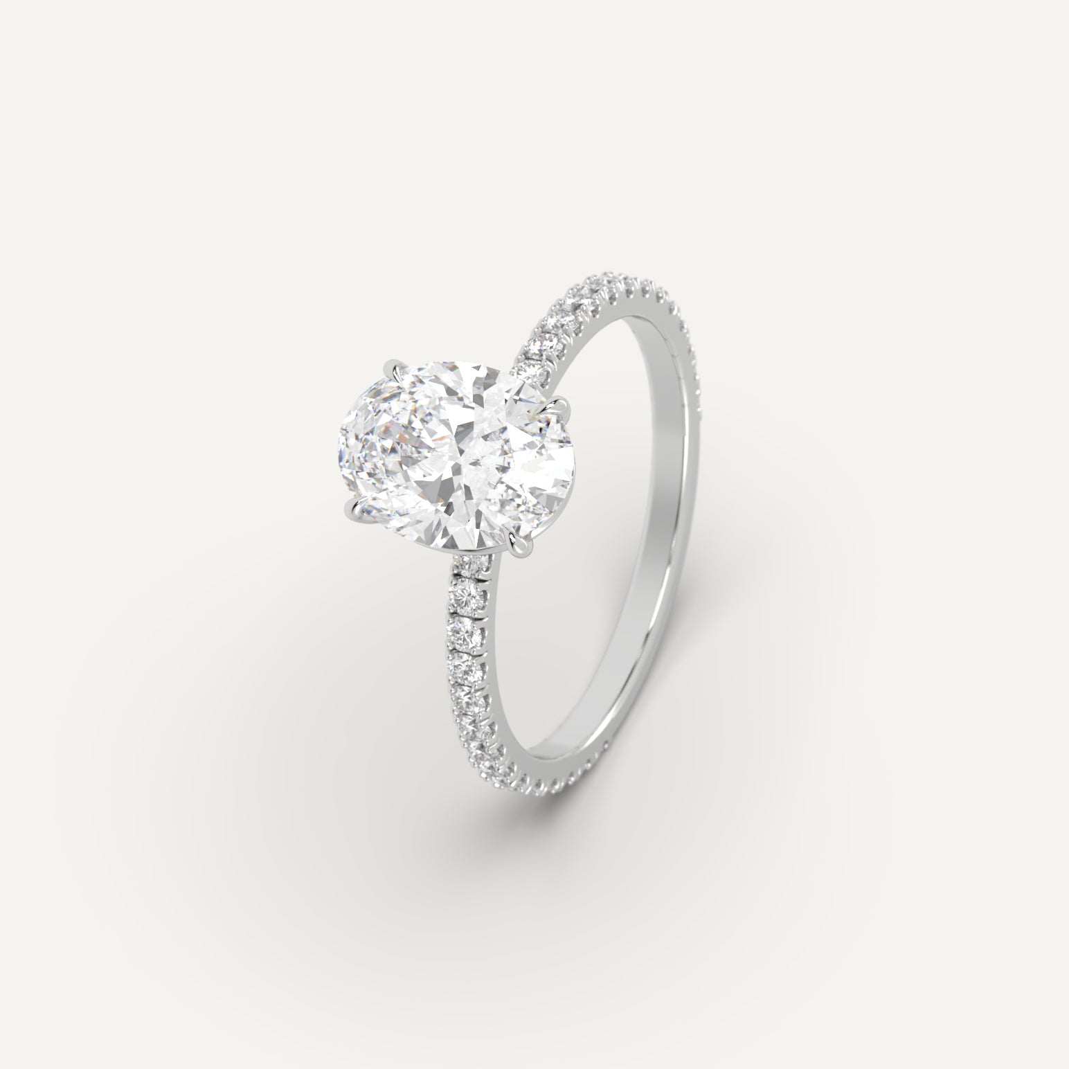 Classic 2 Carat Oval Diamond Engagement Ring