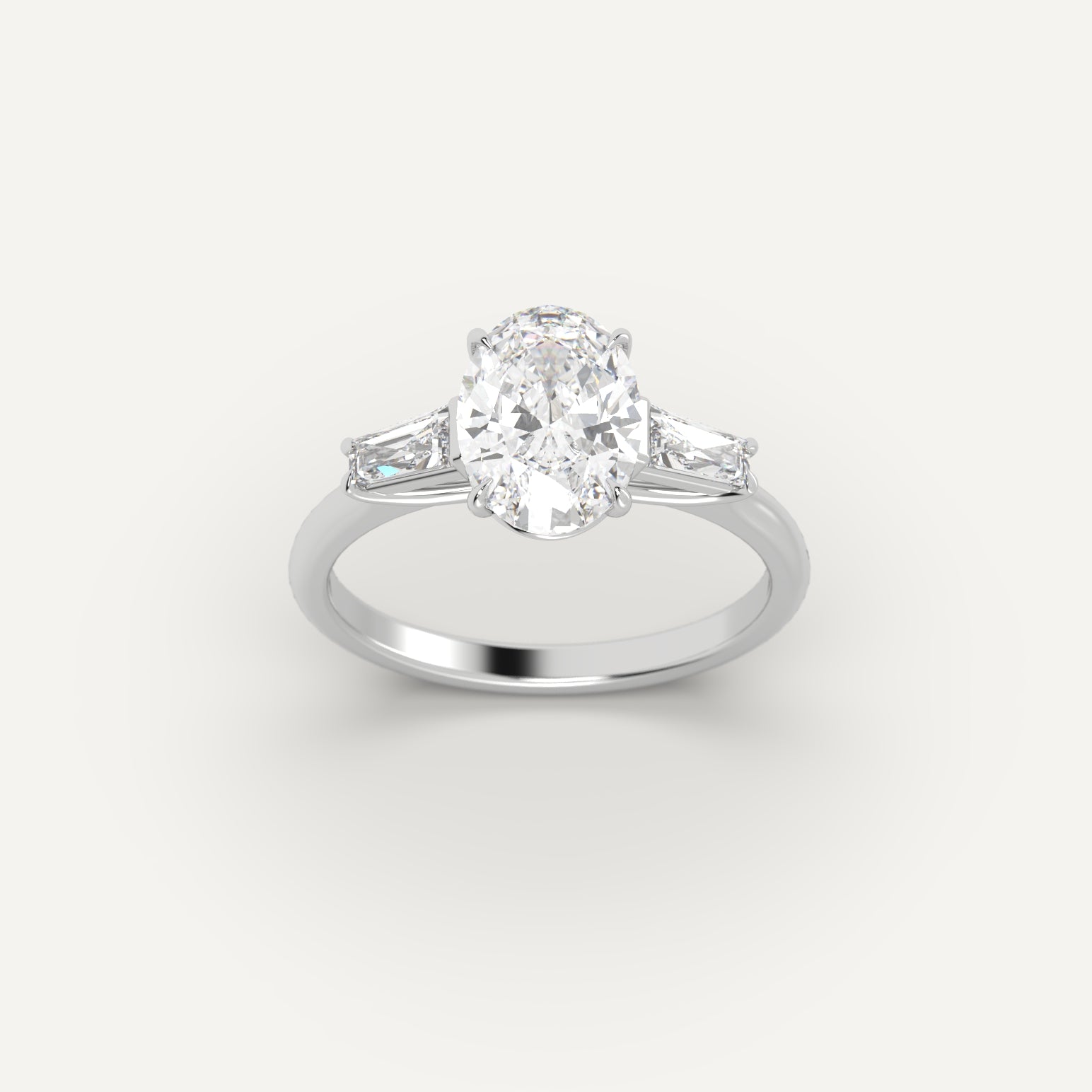 White Gold 3.4 Carat Engagement Ring