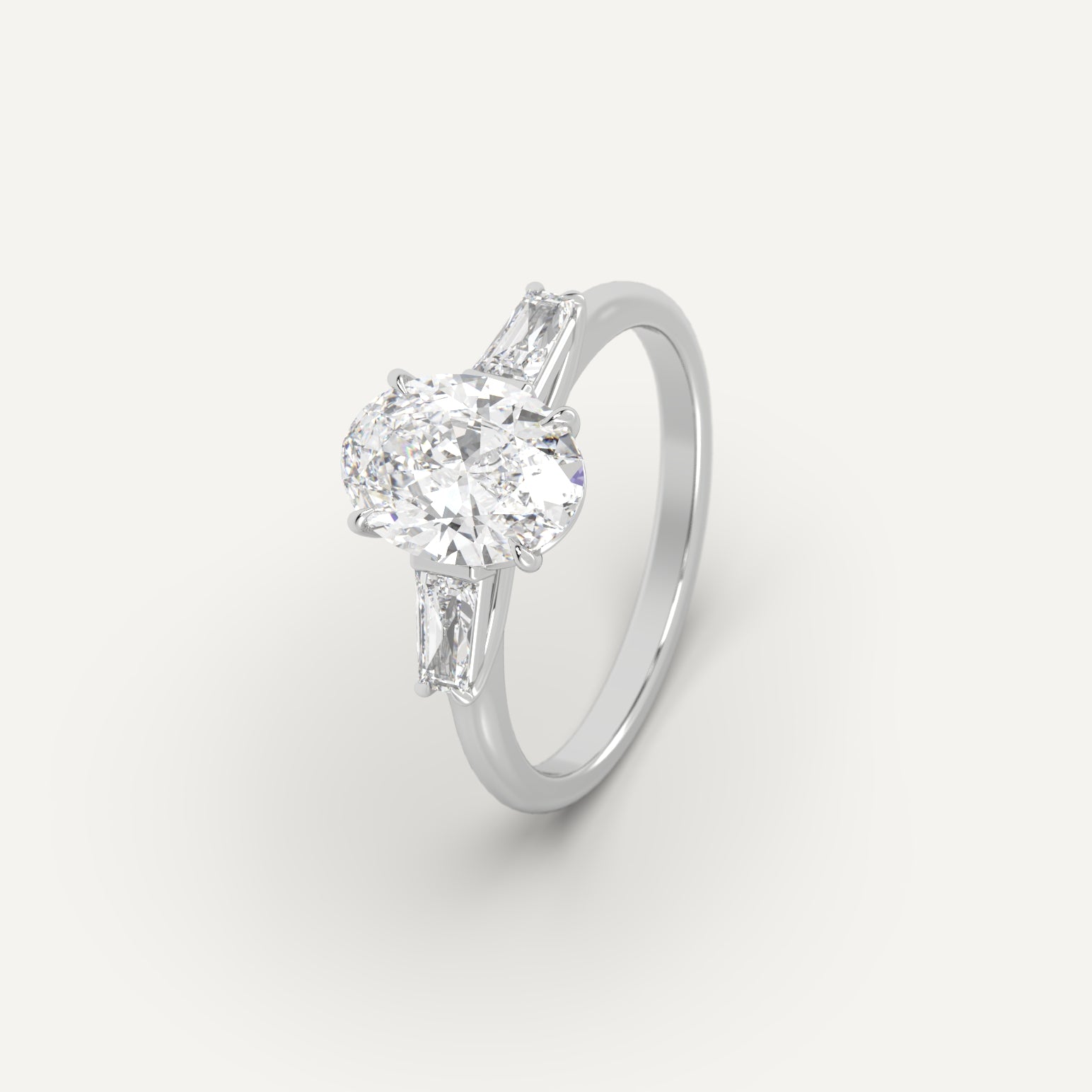 Classic 3 Carat Oval Diamond Engagement Ring
