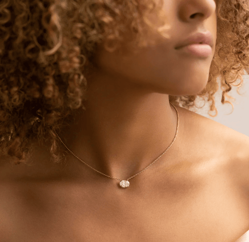 2 carat Oval Floating Diamond Necklace