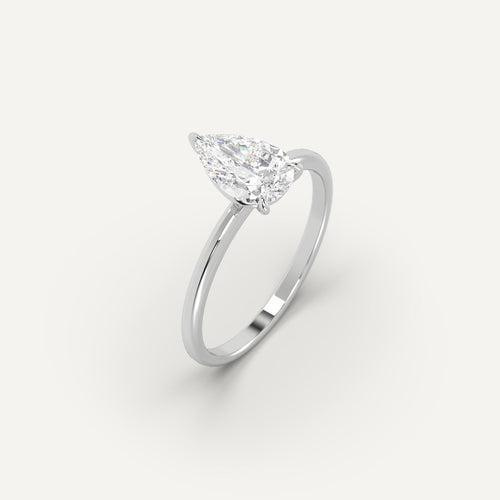 2 carat Pear Cut Diamond Ring