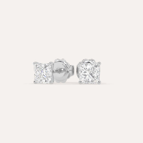 2 carat Princess Diamond Stud Earrings
