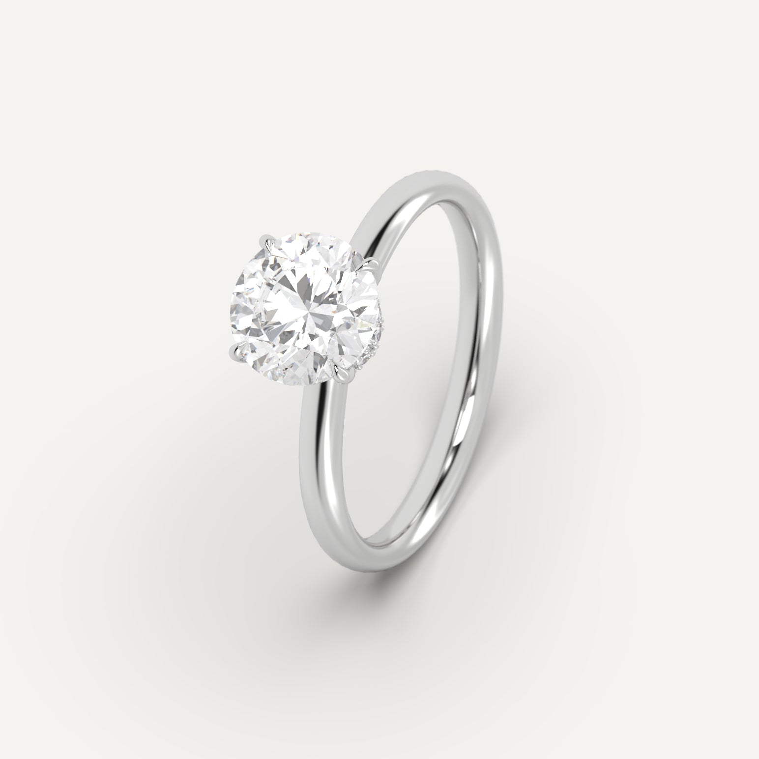 Classic 1.56 Carat Round Diamond Engagement Ring