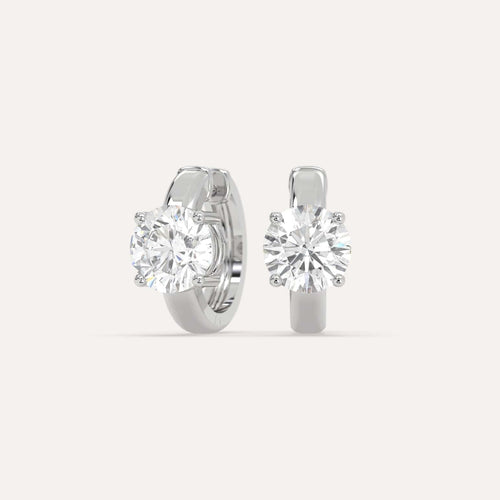 2 carat Round Diamond Hoop Earrings
