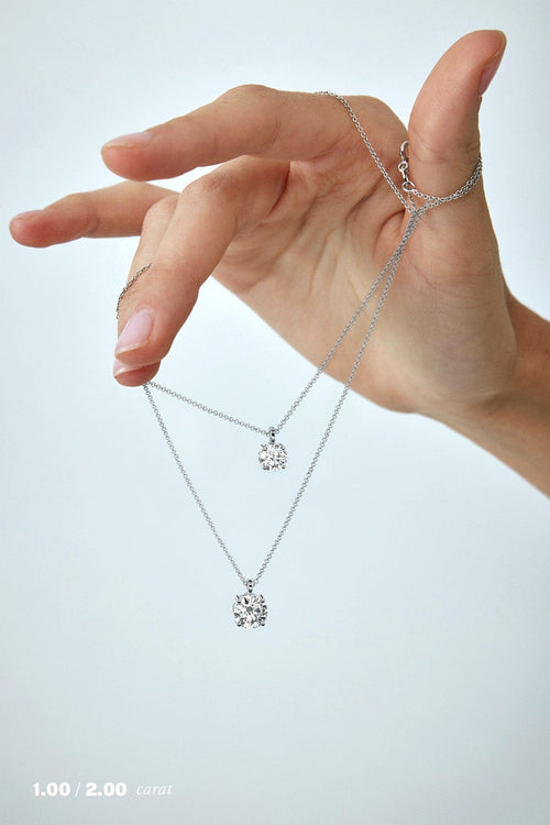 2 carat Round Diamond Pendant Necklace