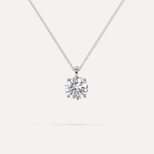 2 carat Round Diamond Pendant Necklace